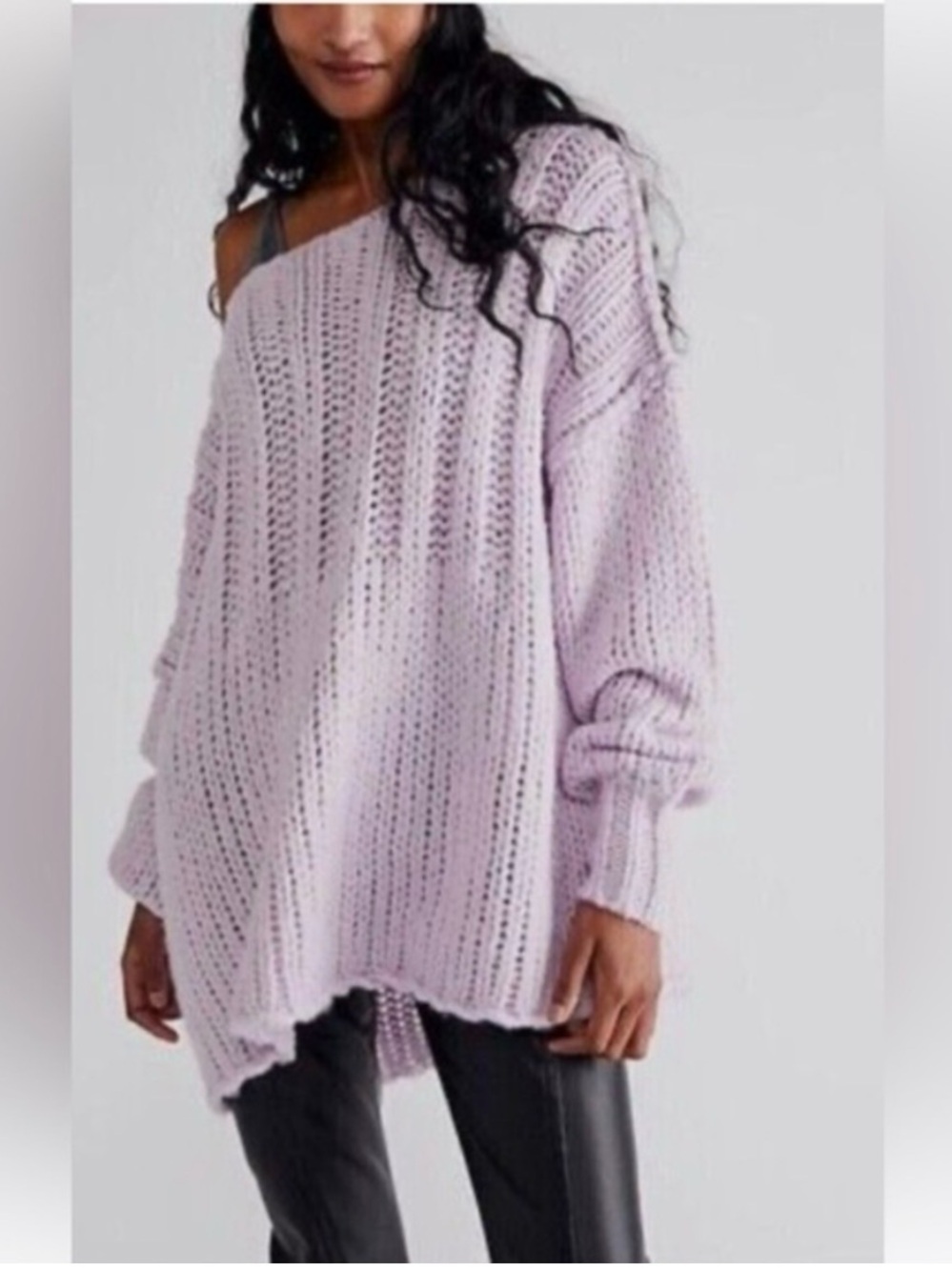 Free People Be There Chunky Knit Oversized Pullover Sweater Sz Small